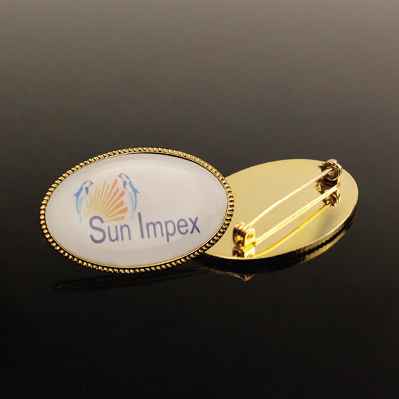 47*31mm Gold Oval Rope Design Metal Badge